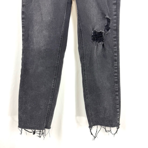 Hippie Denim Real Cheeky Distressed Raw Hem Button Fly Stretch Jeans sz 28 Black - Picture 3 of 12